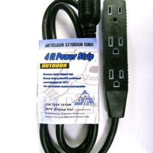 4ft 14/3 Black Outdoor Polar Tri-Tap  All Weather Cord